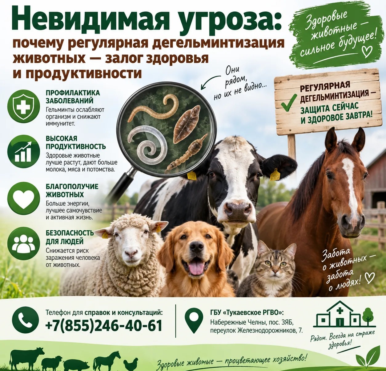 Невидимая угроза: почему регулярная дегельминтизация животных — залог здоровья и продуктивности